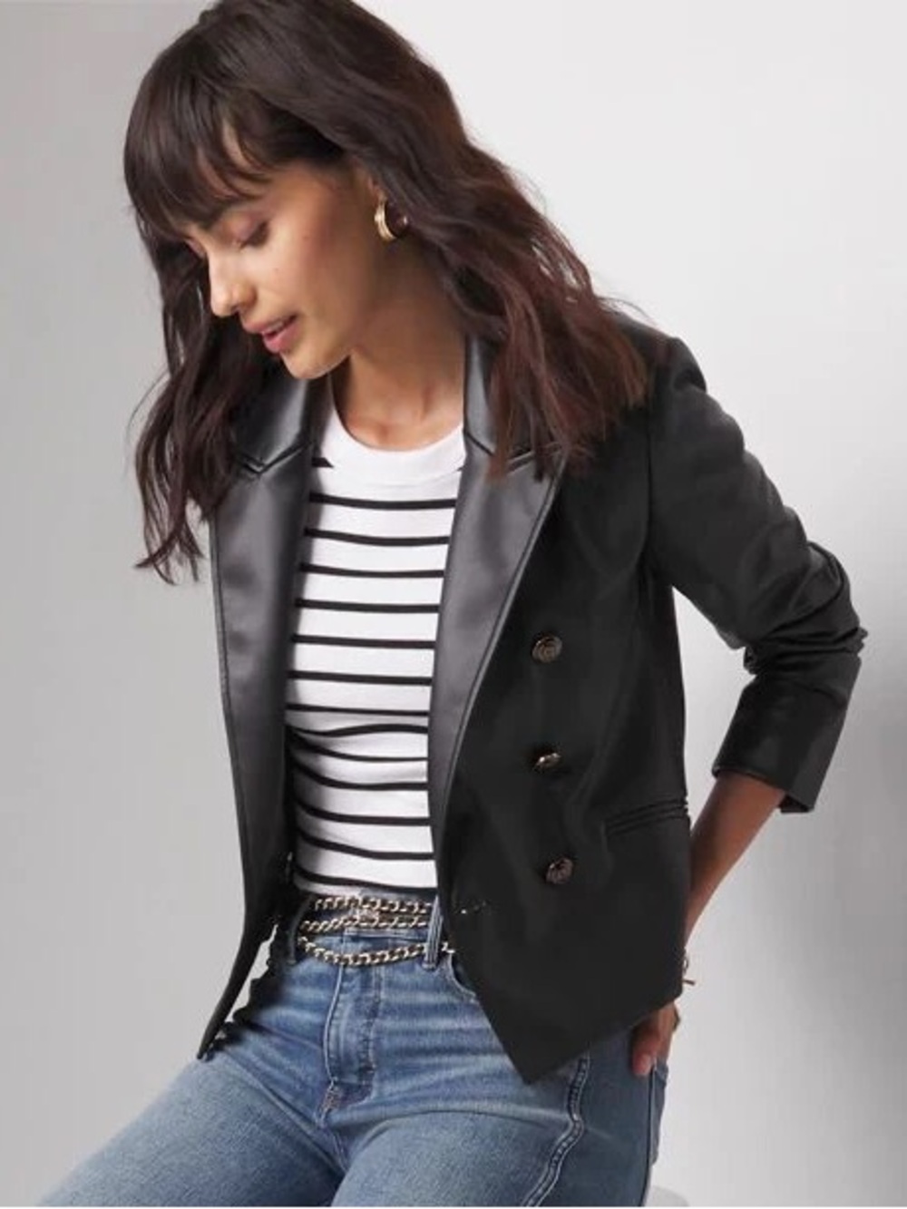 NWT WHBM Faux Leather Jacket